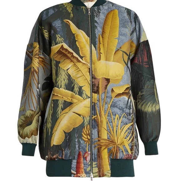 Adam Lippes Eden Print Jacquard Bomber Jacket - Picture 5 of 6